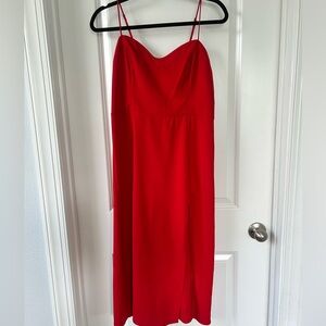 Abercrombie and Fitch Red Camille Midi Dress